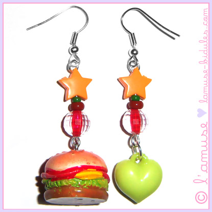 Burger earrings