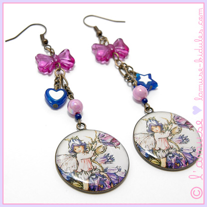 My Purple Fairy medallion-earrings