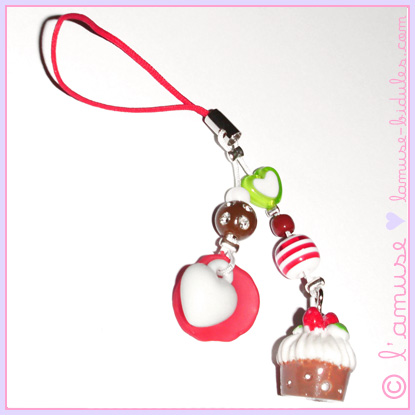 Mini Muffin cell phone charm