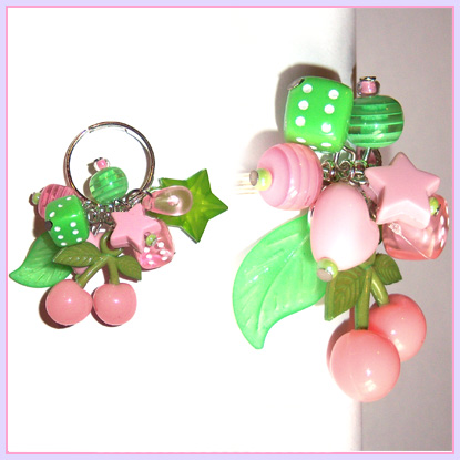 Pink Cherry cluster ring