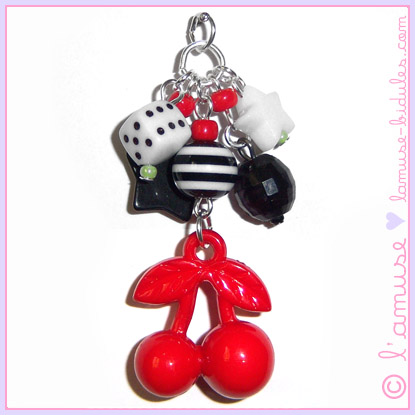 Rock Cherries cluster charm